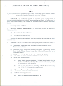 Protect of Pakistan Act 2014
